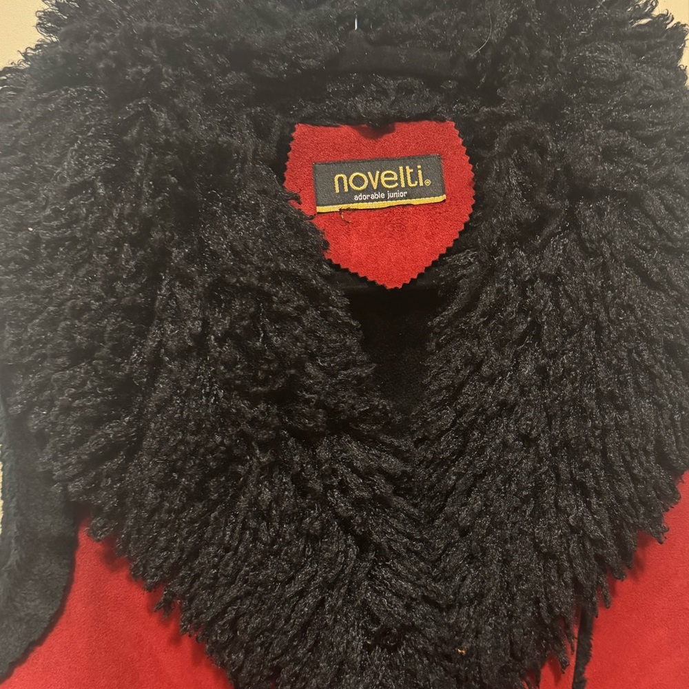 NOVELTI Suede Vest With Faux Fur Collar & Toggle Closure Size L - Picture 4 of 10